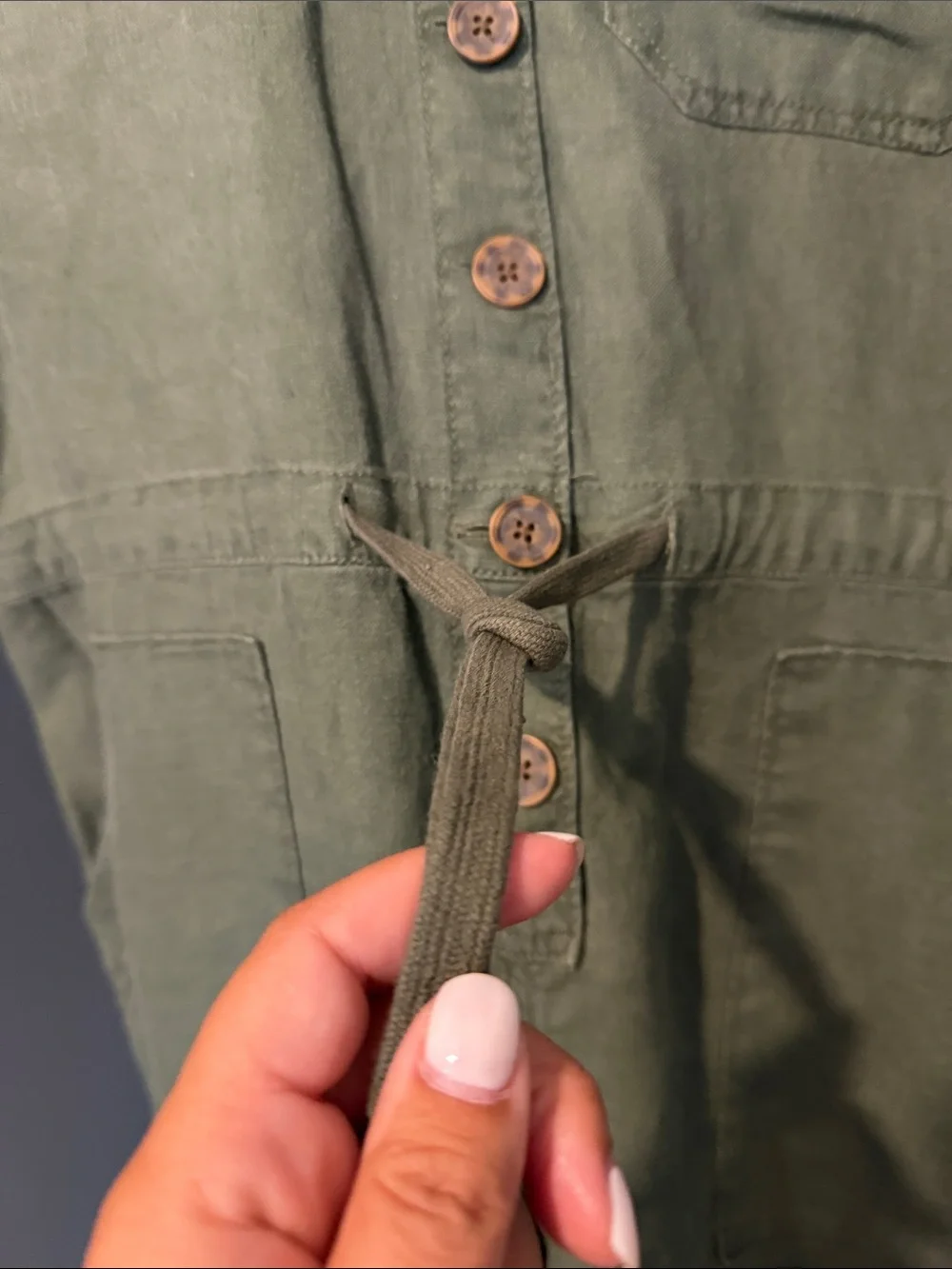 Sanctuary Olive Green Short Sleeve Utility Romper